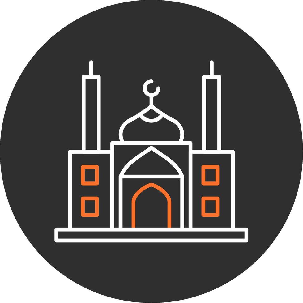 Moschee Blau gefüllt Symbol vektor