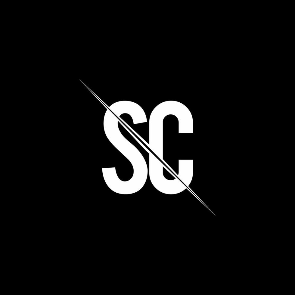 sc-Logo-Monogramm mit Slash-Design-Vorlage vektor