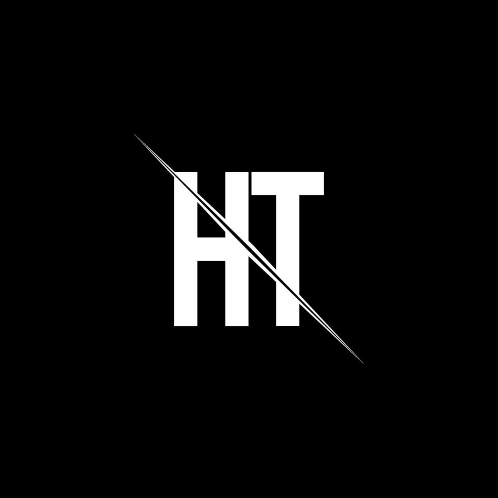 ht-Logo-Monogramm mit Slash-Design-Vorlage vektor