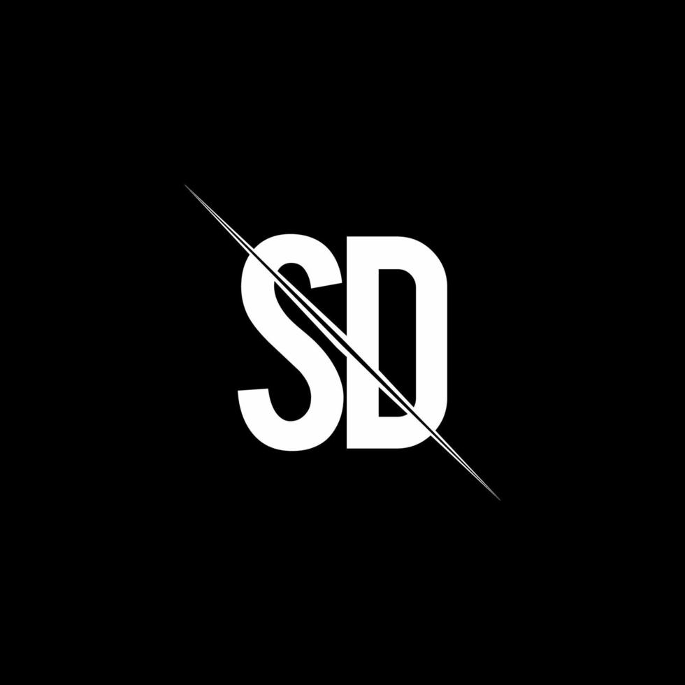SD-Logo-Monogramm mit Slash-Design-Vorlage vektor