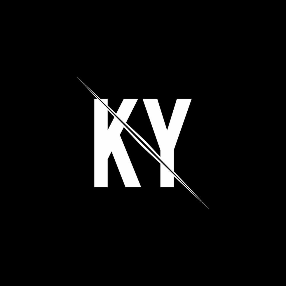 ky-Logo-Monogramm mit Slash-Design-Vorlage vektor
