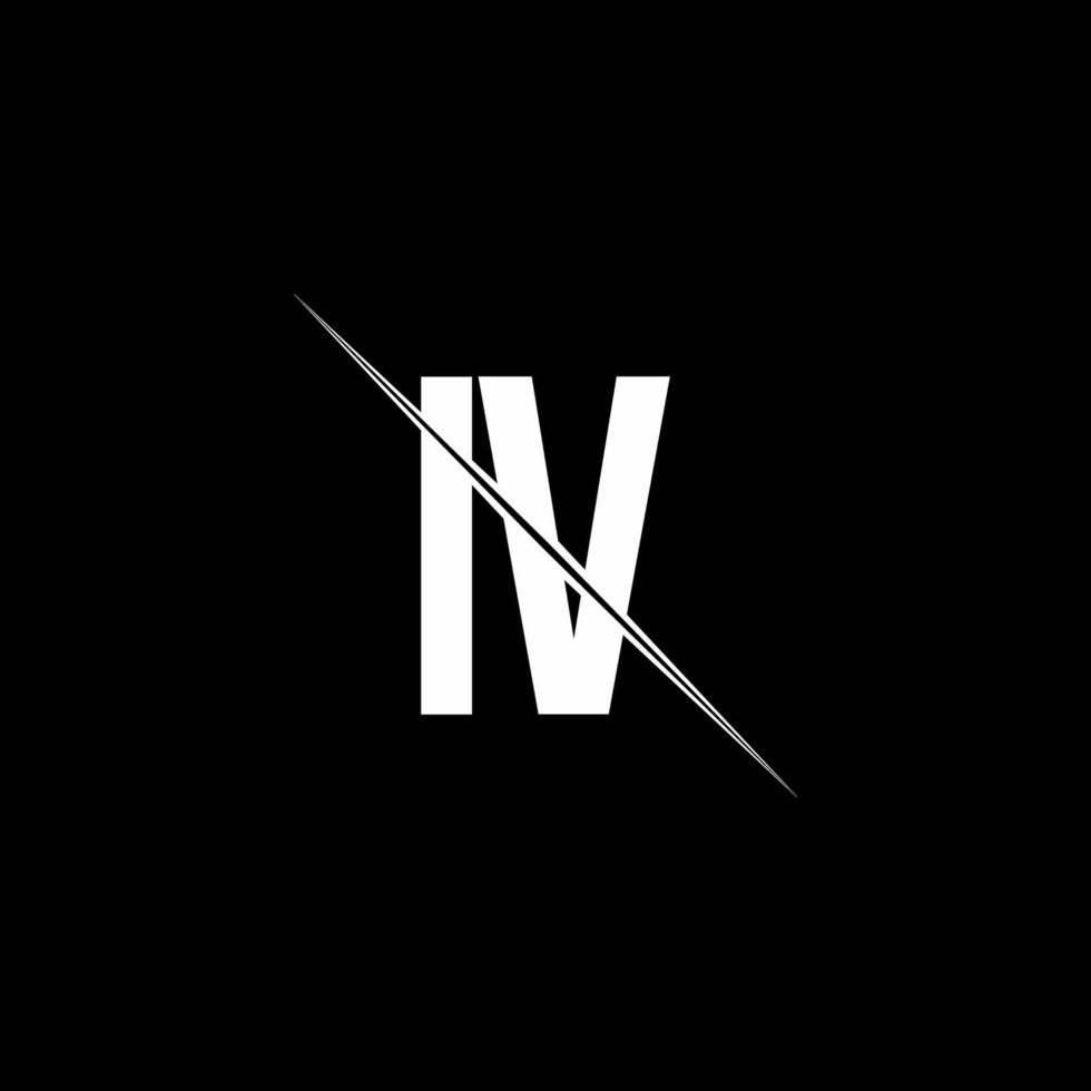 iv Logo-Monogramm mit Slash-Design-Vorlage vektor