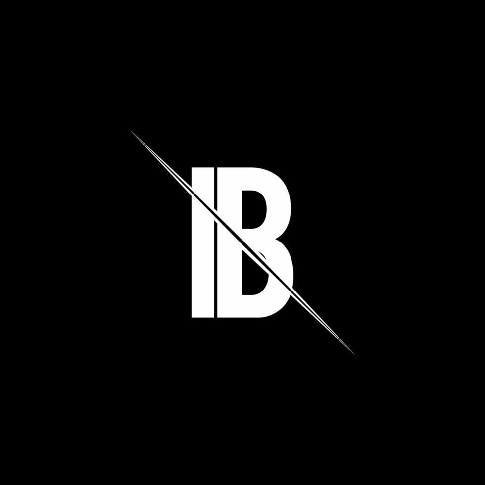 ib -logotypmonogram med formmall för snedstreck vektor