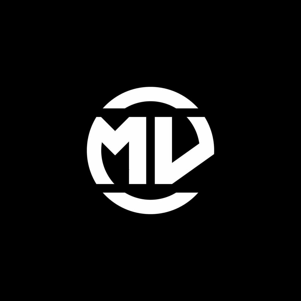 mv-Logo-Monogramm isoliert auf Kreiselement-Designvorlage vektor