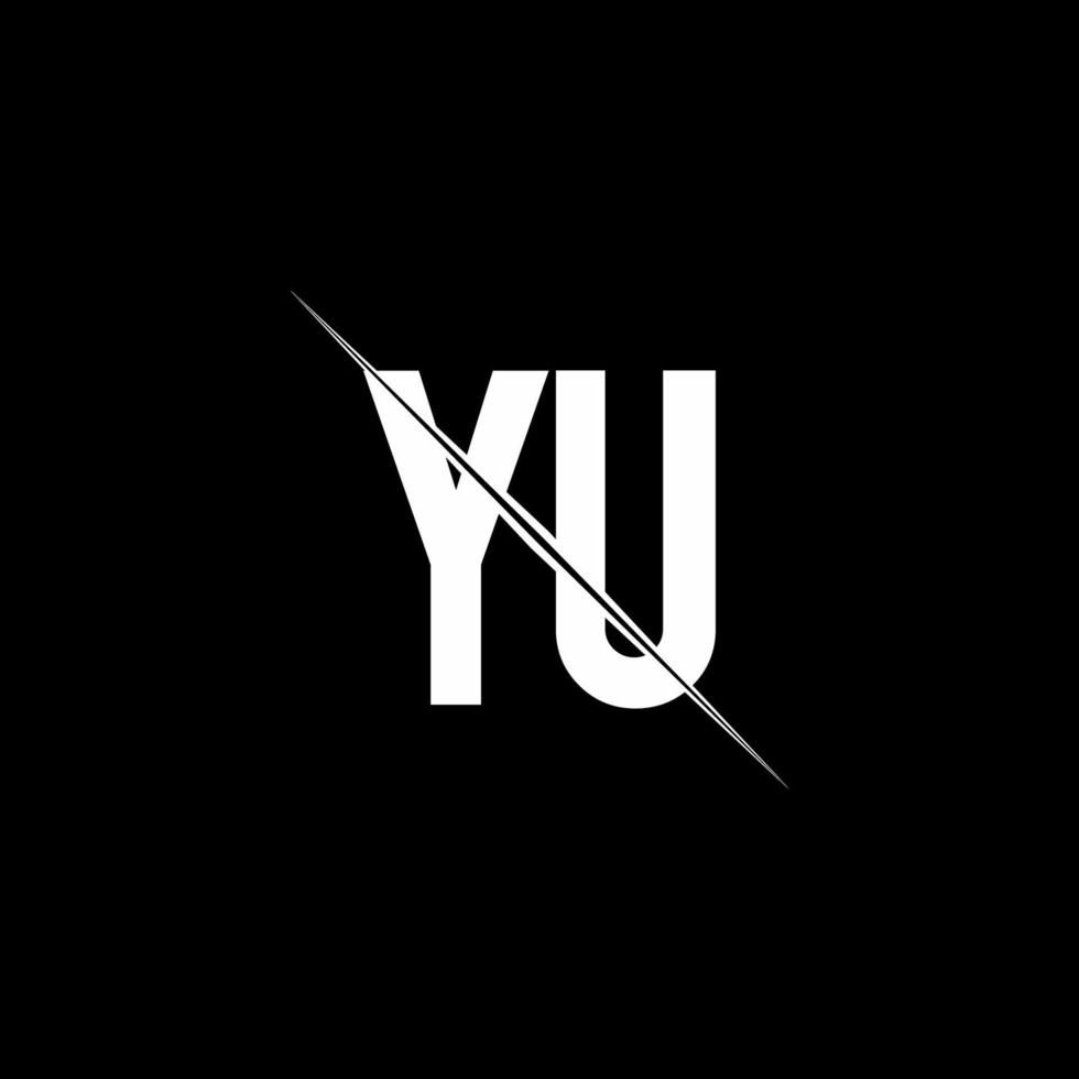 yu -logotypmonogram med snedstreckad designmall vektor