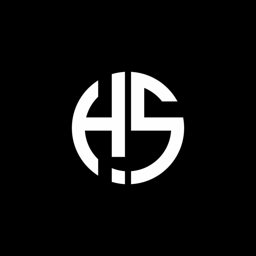 hs monogram logotyp cirkel band stil formgivningsmall vektor