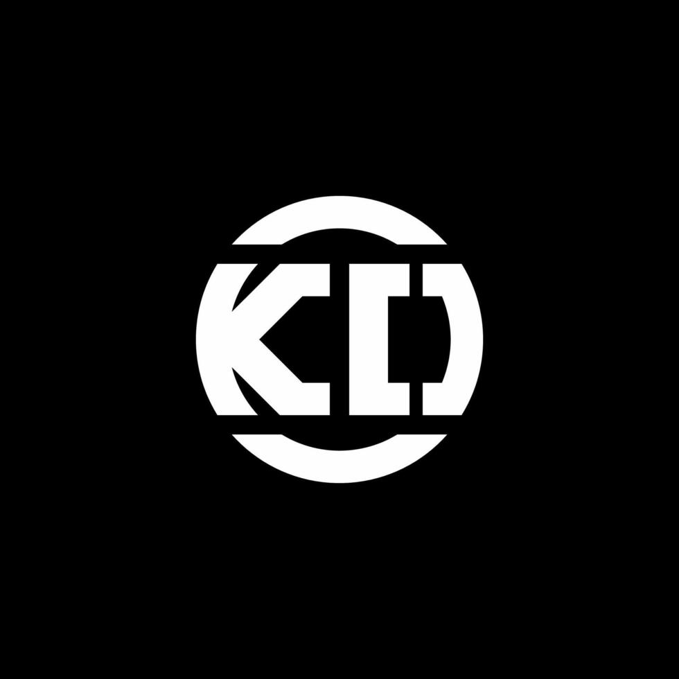 ko-Logo-Monogramm isoliert auf Kreiselement-Designvorlage vektor