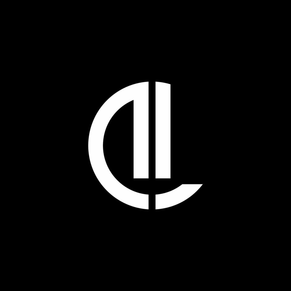 dl monogram logotyp cirkel band stil formgivningsmall vektor