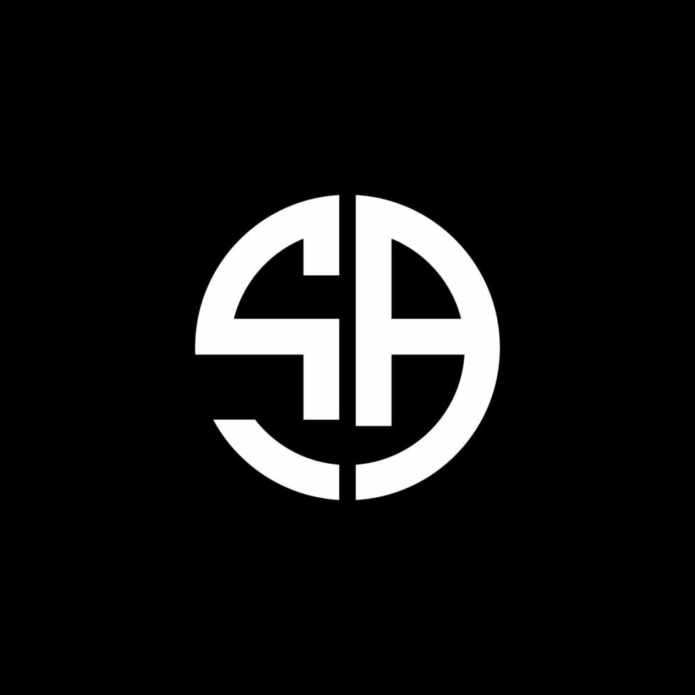 sa monogram logotyp cirkel band stil formgivningsmall vektor