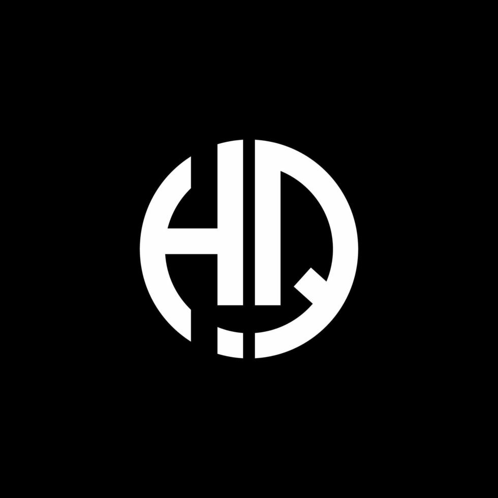 HQ Monogramm Logo Kreis Band Stil Designvorlage vektor