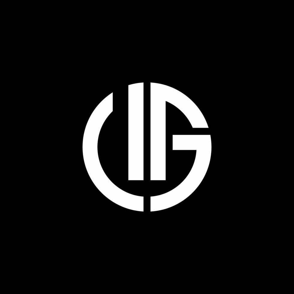 ug monogram logotyp cirkel band stil formgivningsmall vektor