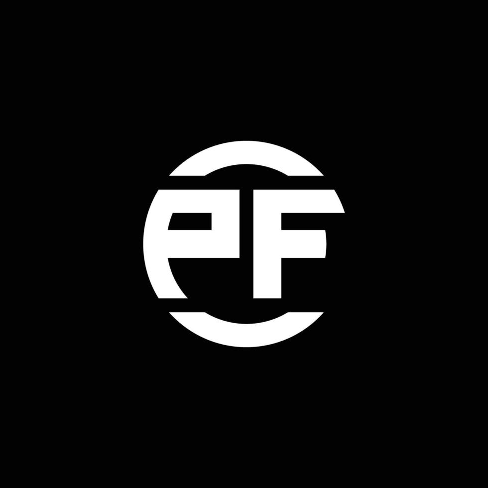 pf-Logo-Monogramm isoliert auf Kreiselement-Designvorlage vektor