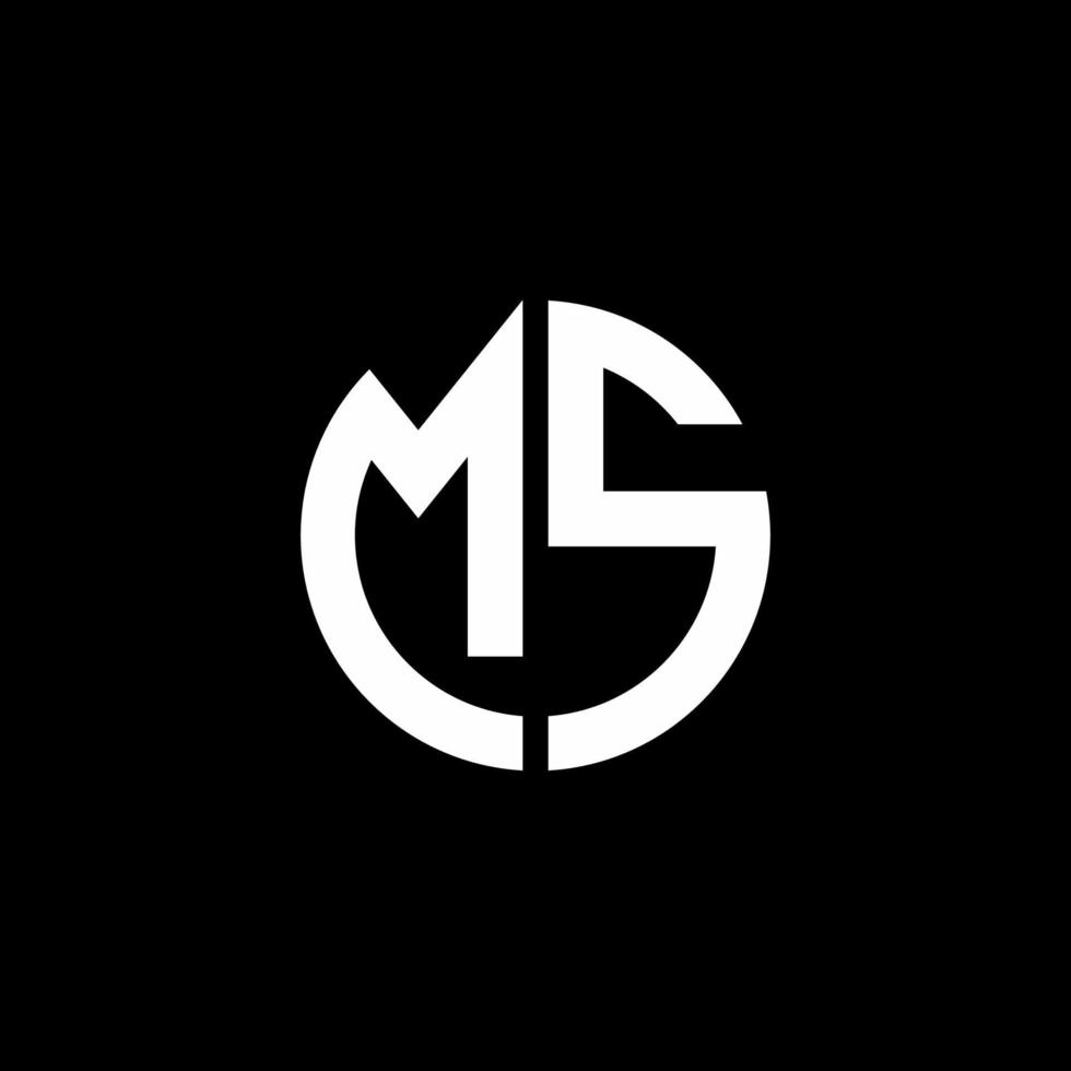 ms Monogramm Logo Kreis Band Stil Designvorlage vektor