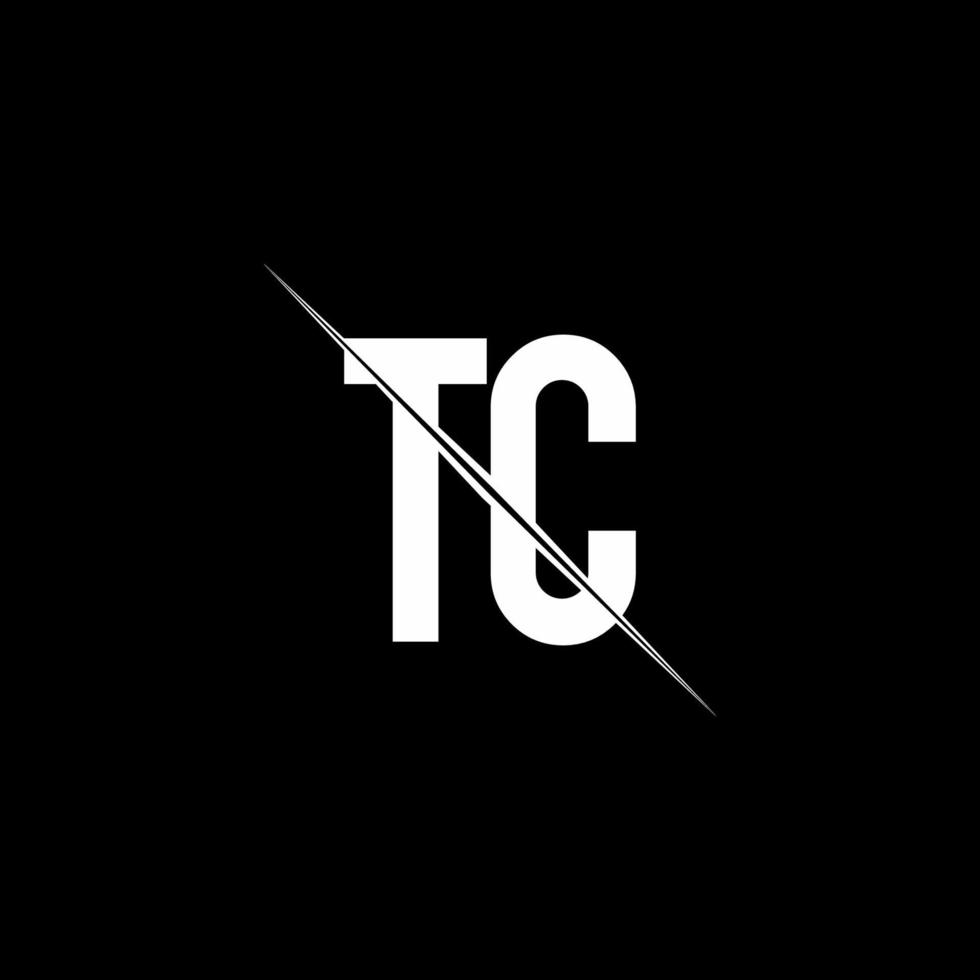 tc-Logo-Monogramm mit Slash-Design-Vorlage vektor