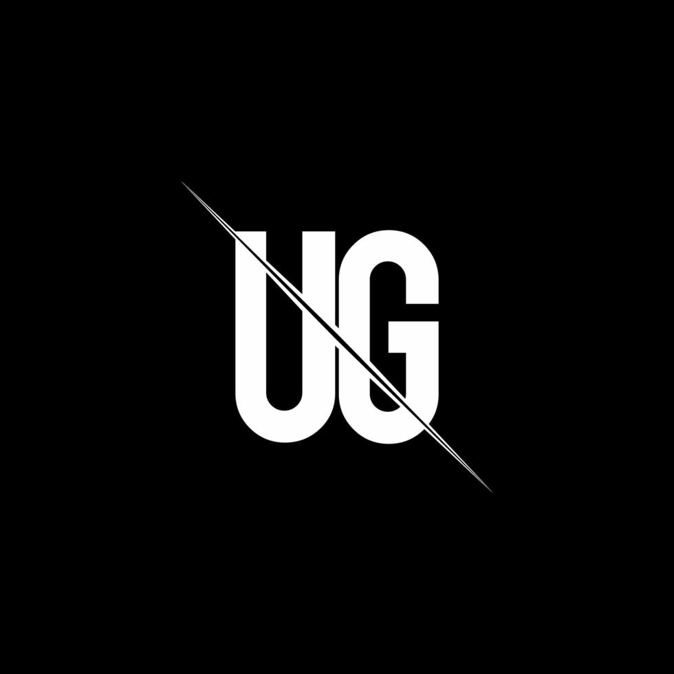 ug-Logo-Monogramm mit Slash-Design-Vorlage vektor