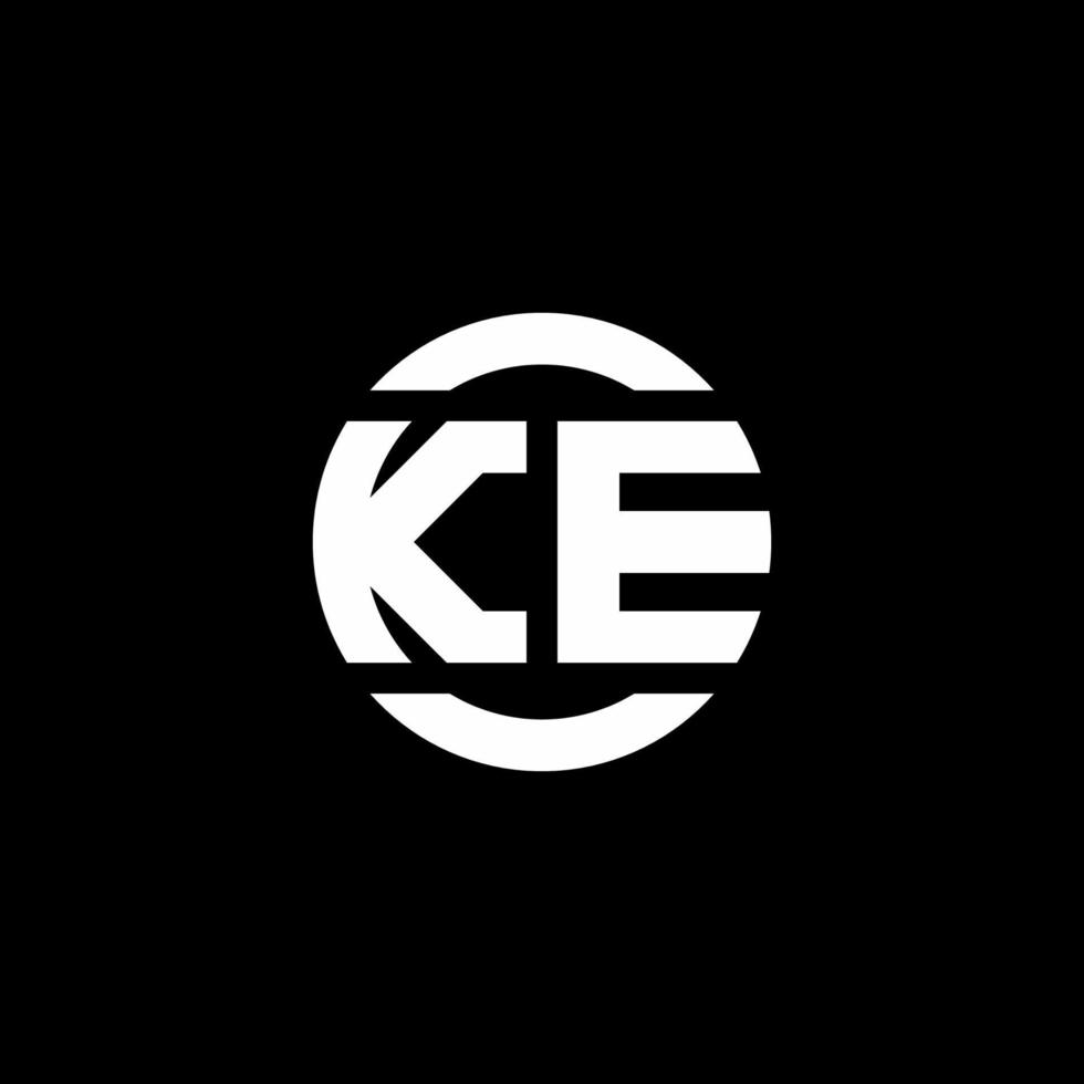ke-Logo-Monogramm isoliert auf Kreiselement-Designvorlage vektor