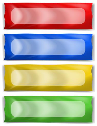 Bannervorlage in vier verschiedenen Farben vektor