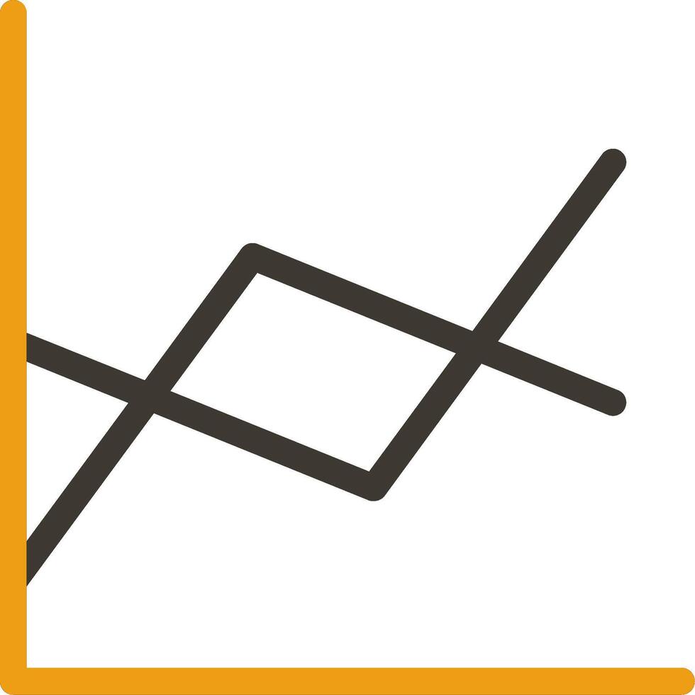 linje Diagram glyf två Färg ikon vektor