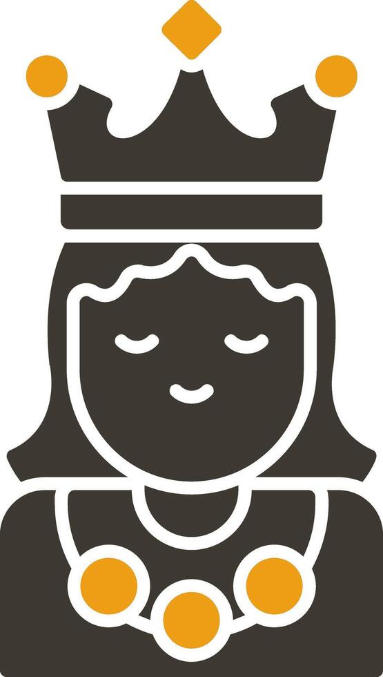 Prinzessin Glyphe zwei Farbe Symbol vektor