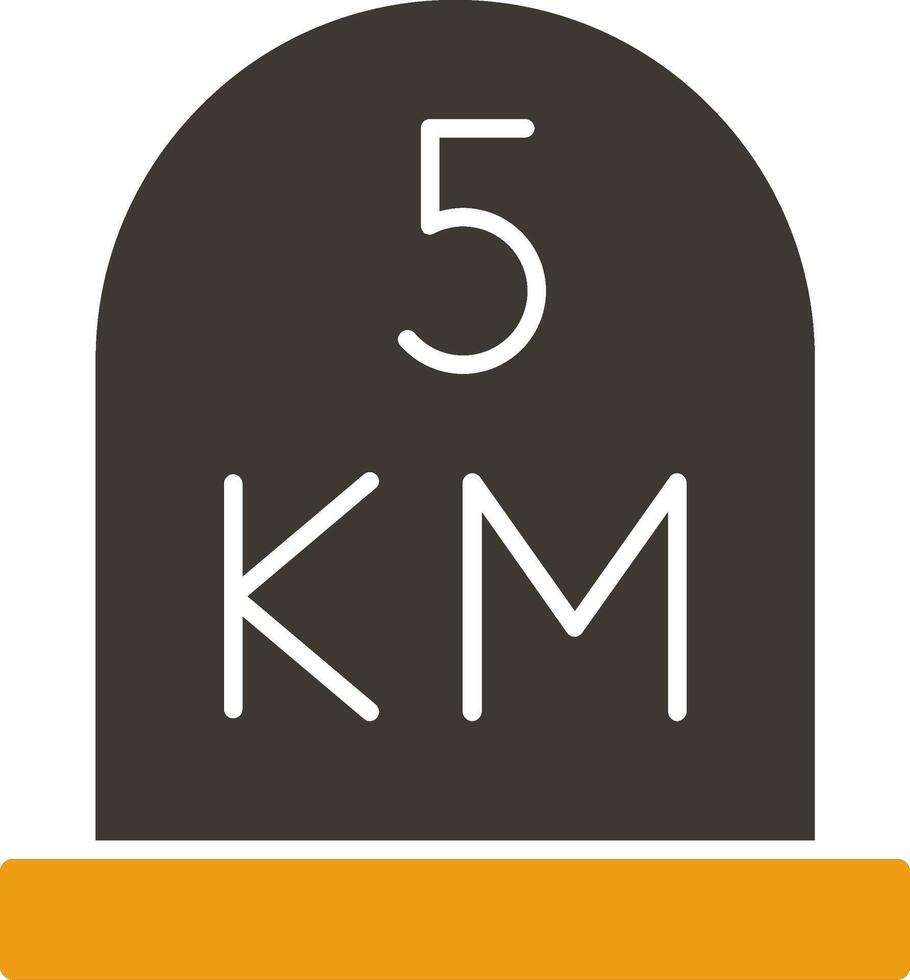 Kilometer Glyphe zwei Farbe Symbol vektor