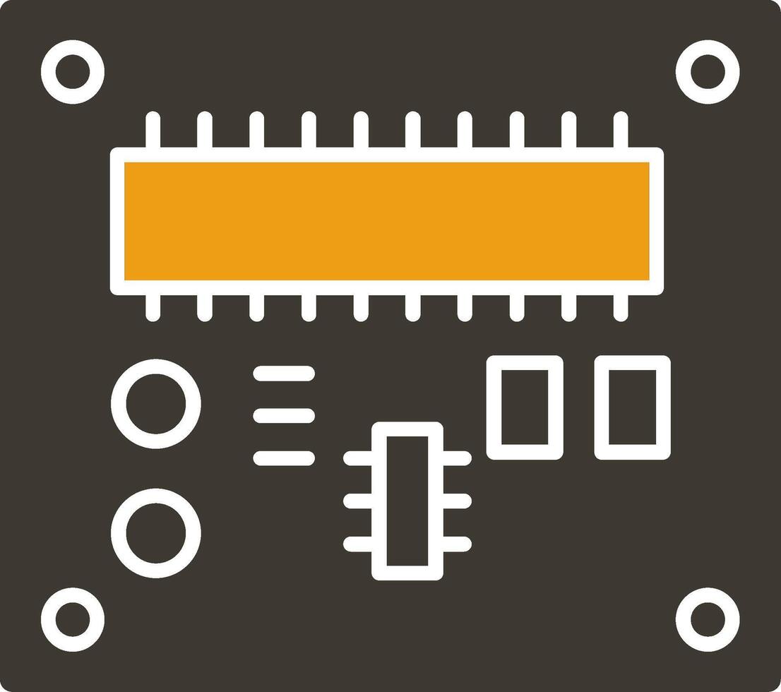 pcb Tafel Glyphe zwei Farbe Symbol vektor