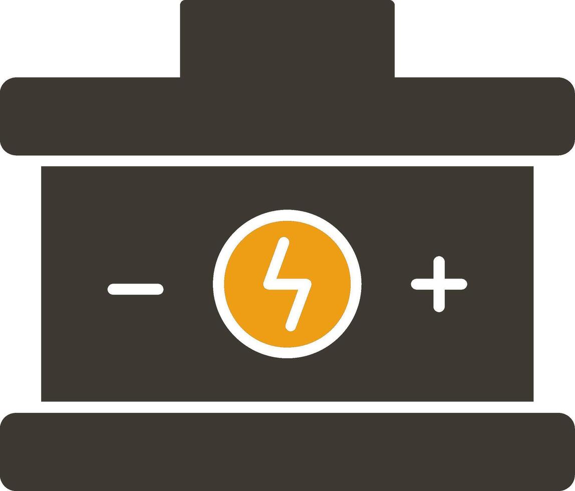 Batterie Glyphe zwei Farbe Symbol vektor