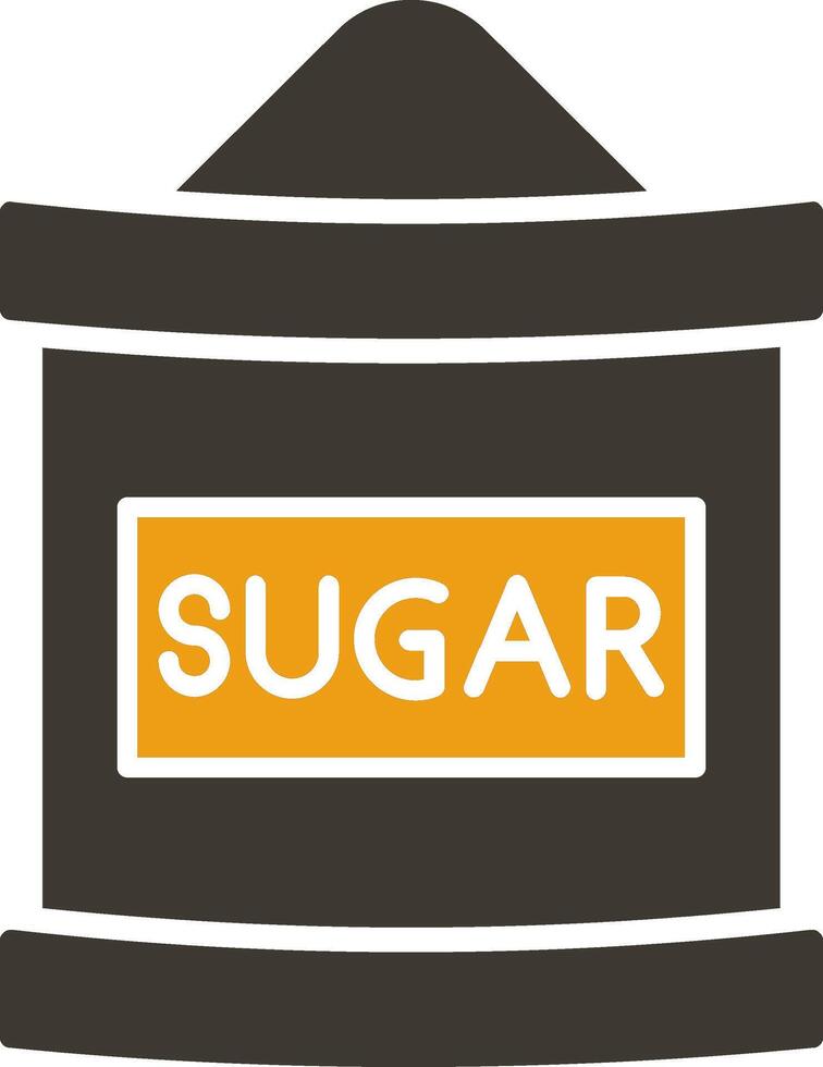 Zucker Tasche Glyphe zwei Farbe Symbol vektor