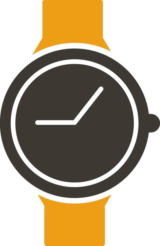 beiläufig Uhr Glyphe zwei Farbe Symbol vektor