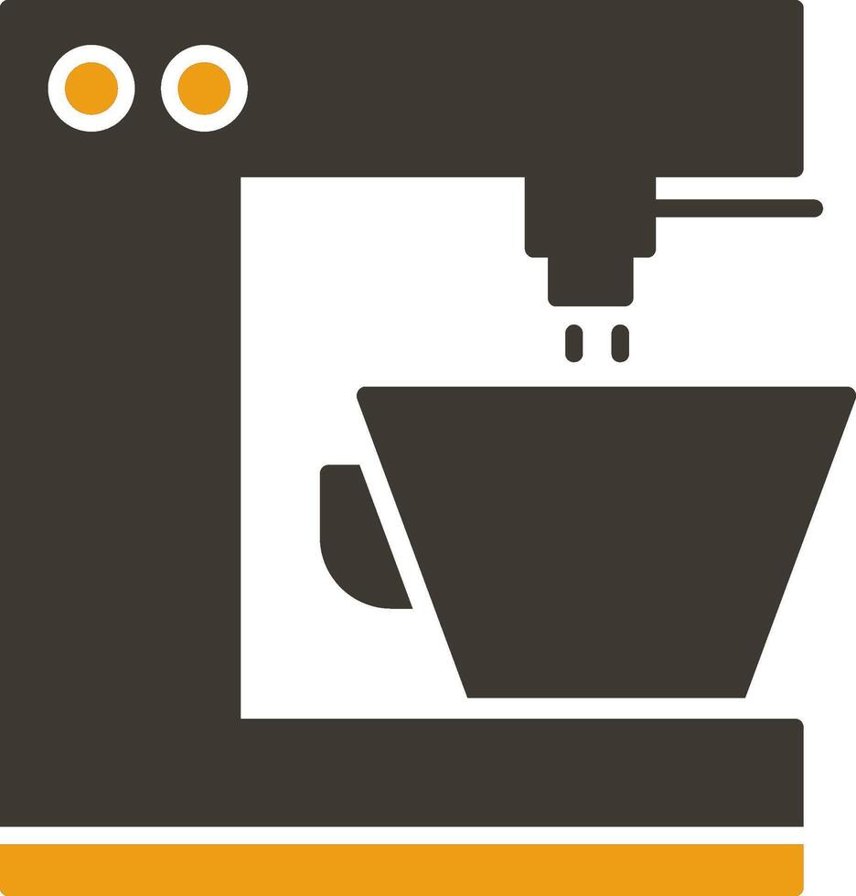 kaffe maskin glyf två Färg ikon vektor