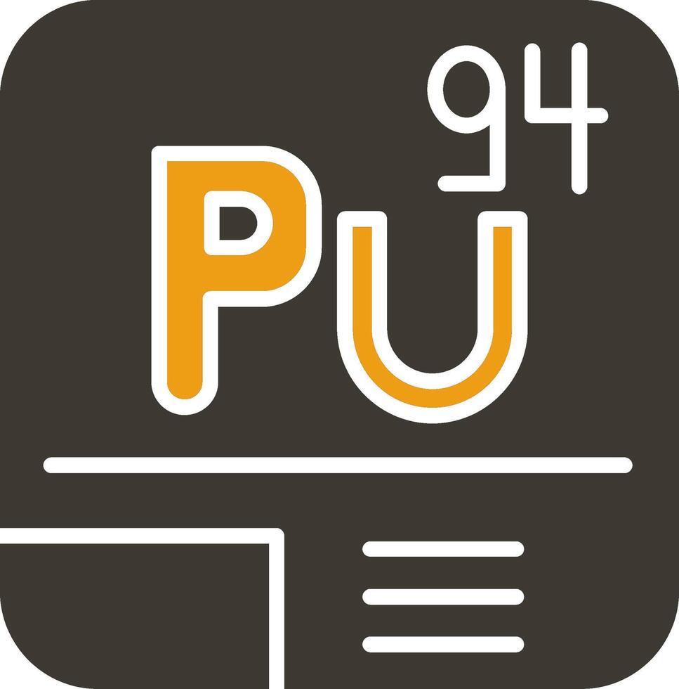 Plutonium Glyphe zwei Farbe Symbol vektor