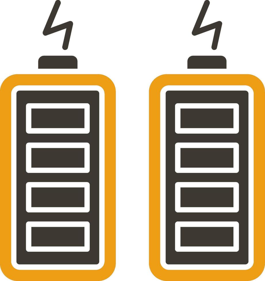 Batterien Glyphe zwei Farbe Symbol vektor