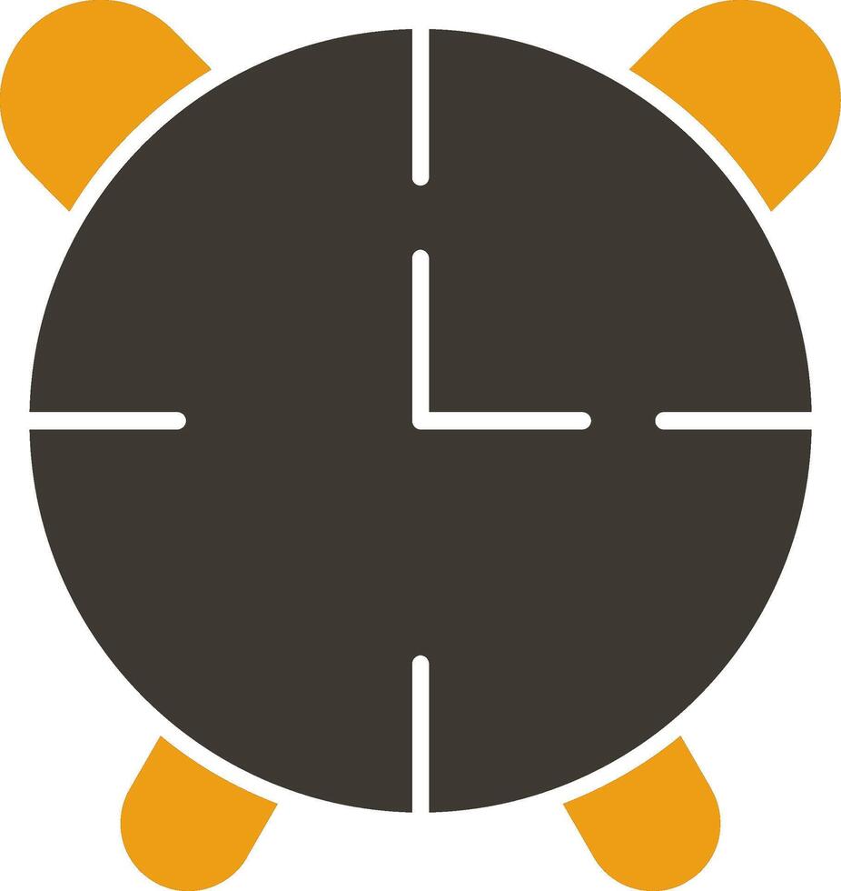 Alarm Uhr Glyphe zwei Farbe Symbol vektor