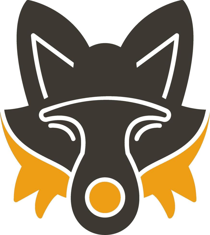 Fuchs Glyphe zwei Farbe Symbol vektor