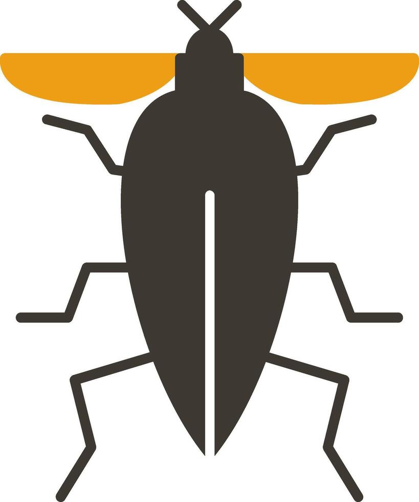 insekt glyf två Färg ikon vektor
