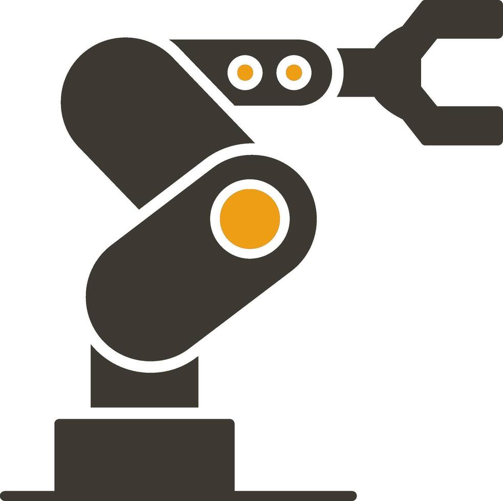 industriell robot glyf två Färg ikon vektor