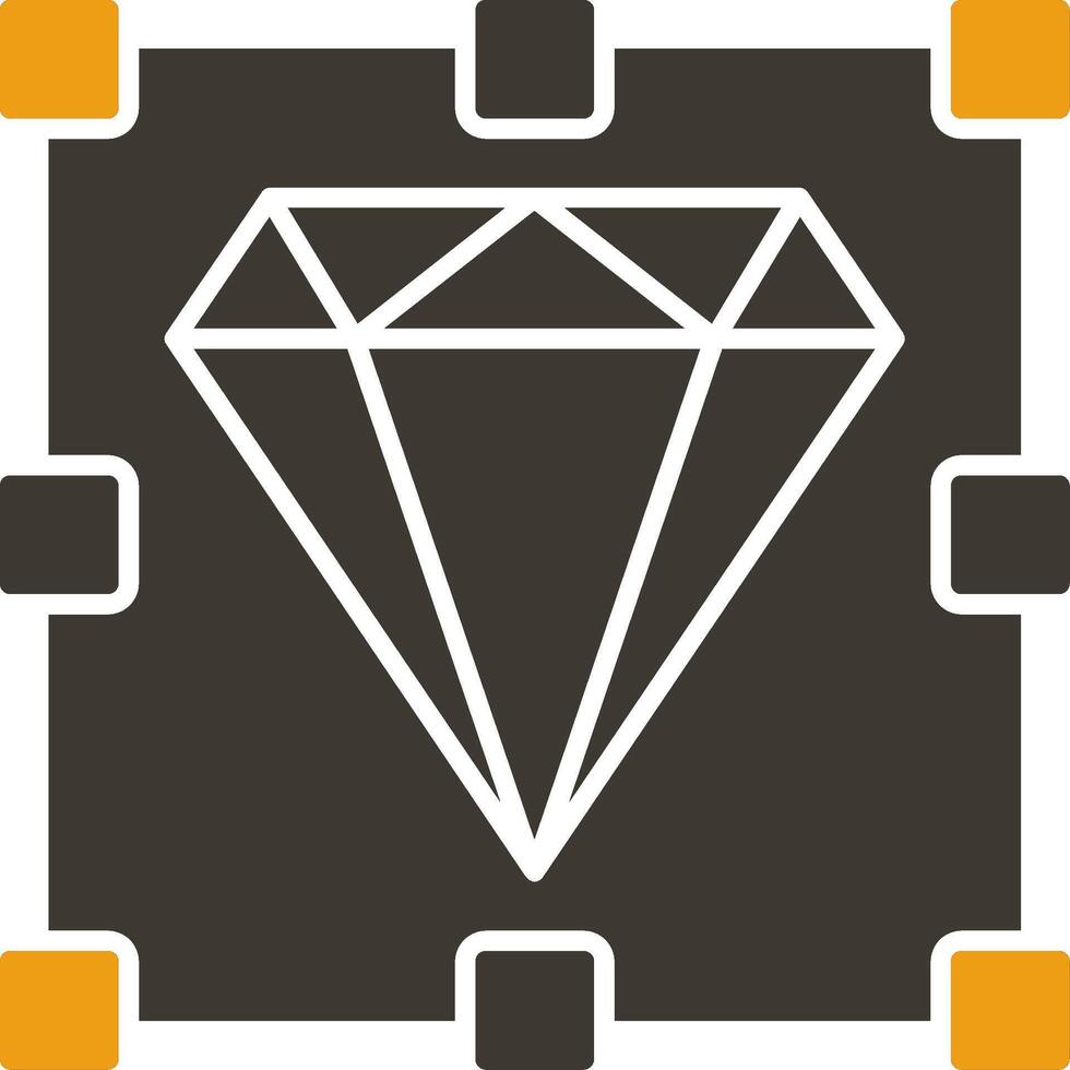 Diamant Glyphe zwei Farbe Symbol vektor