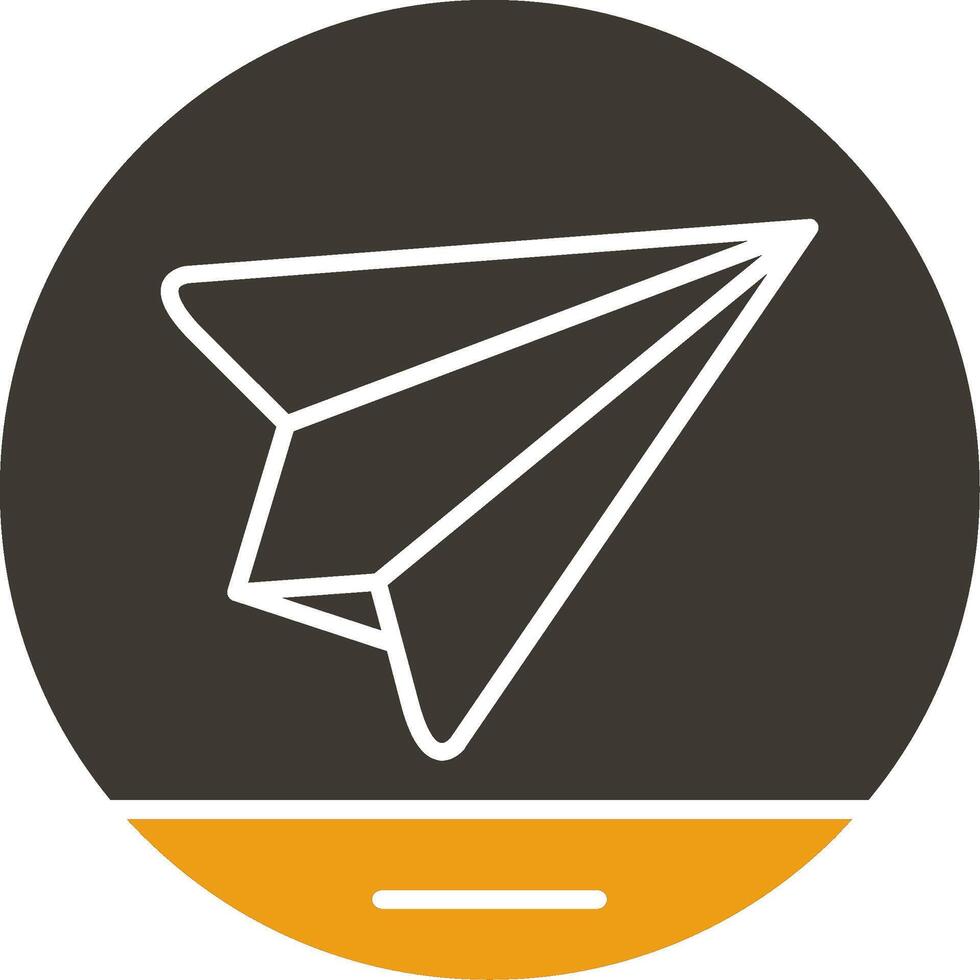 Papier Flugzeug Glyphe zwei Farbe Symbol vektor