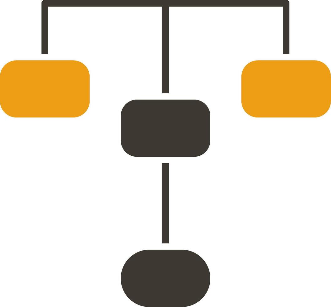 hierarchisch Struktur Glyphe zwei Farbe Symbol vektor