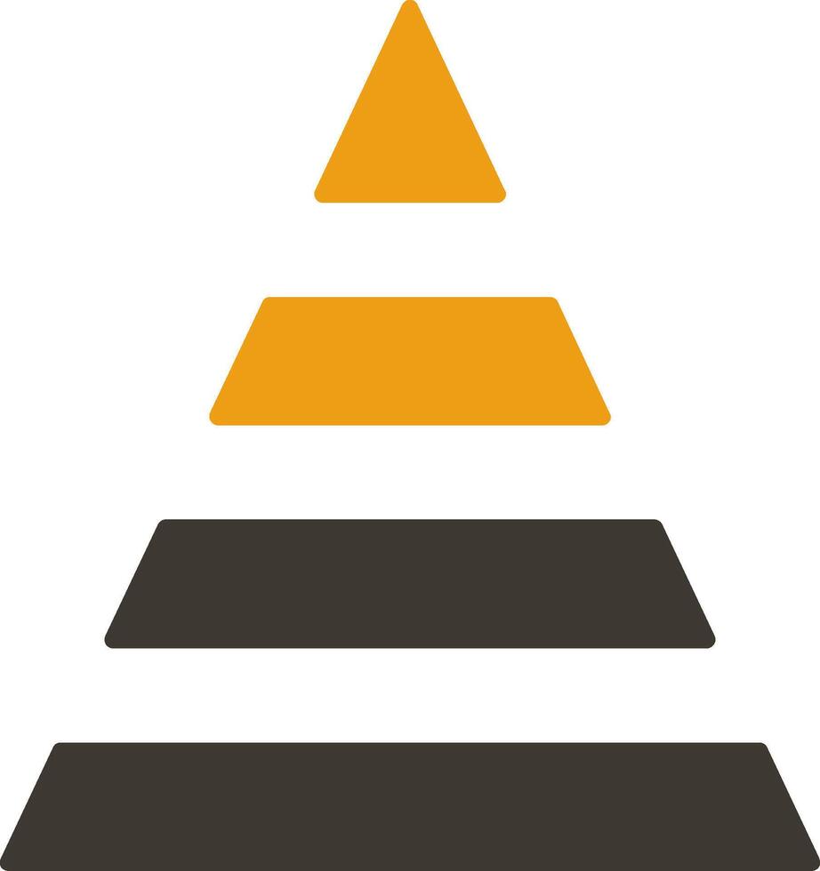 Pyramide Glyphe zwei Farbe Symbol vektor