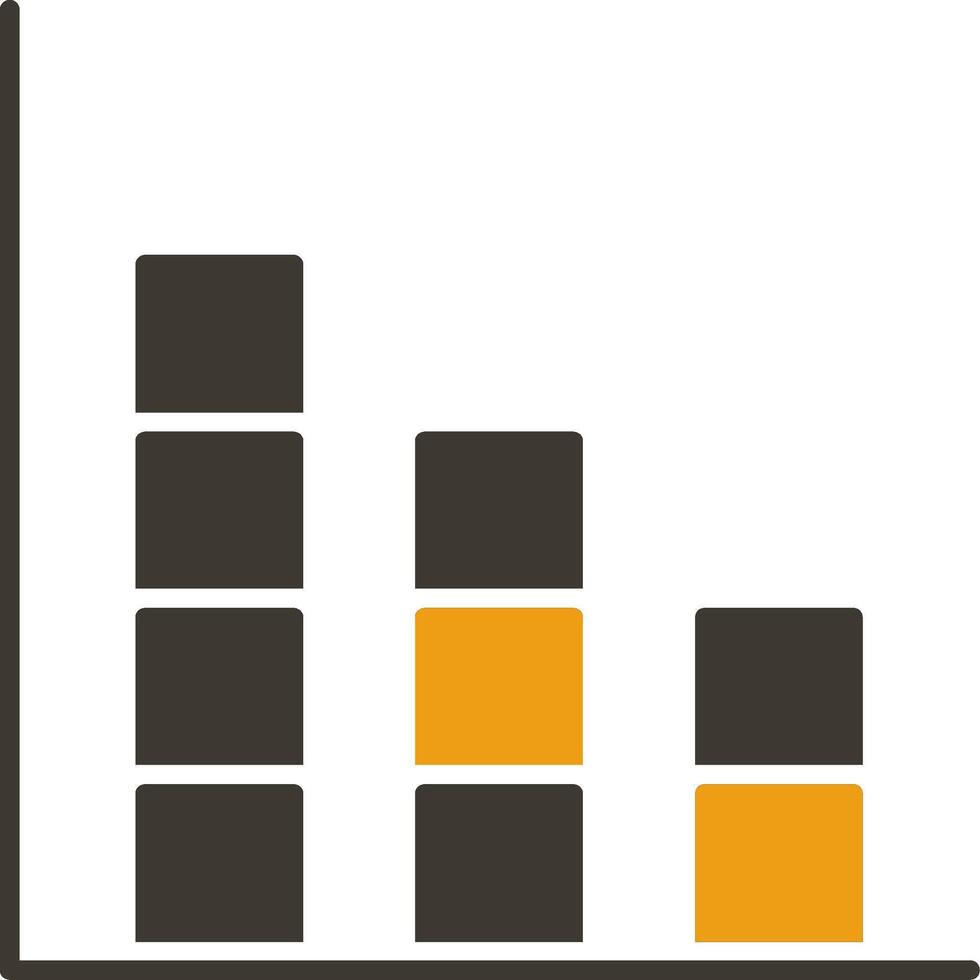 Bar Graph Glyphe zwei Farbe Symbol vektor