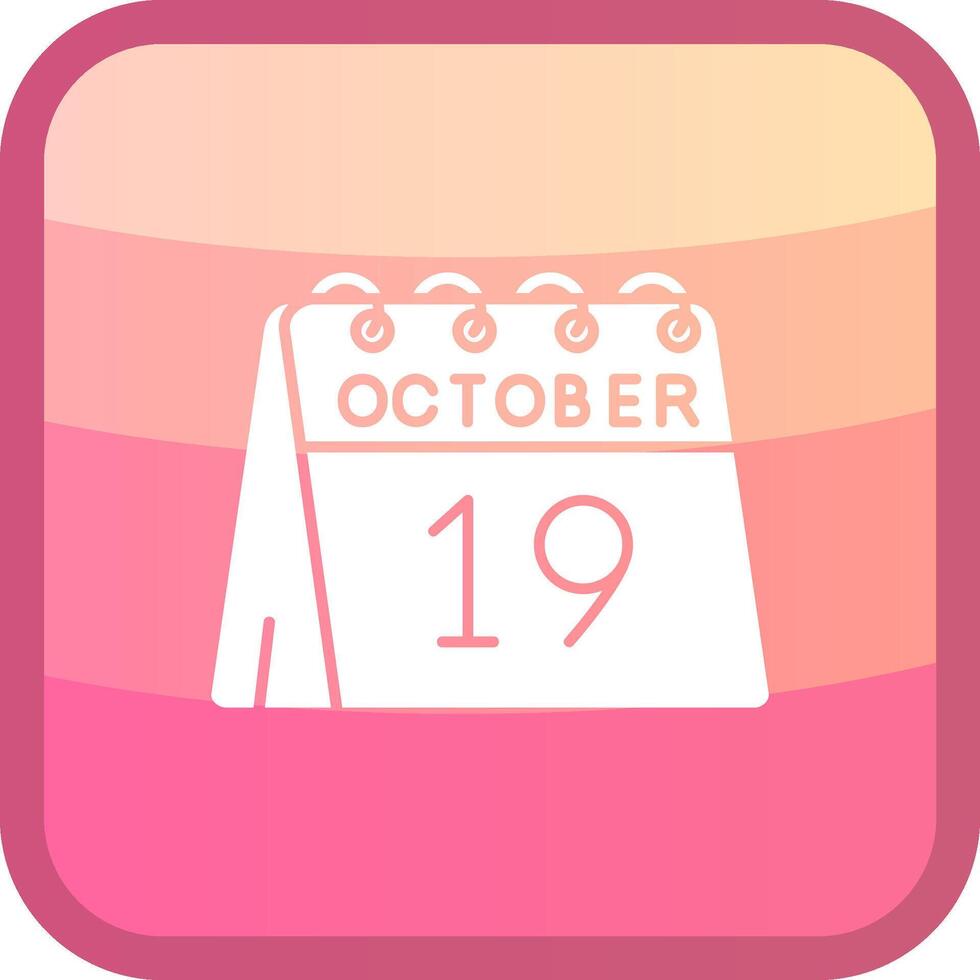 19 .. von Oktober Glyphe squre farbig Symbol vektor