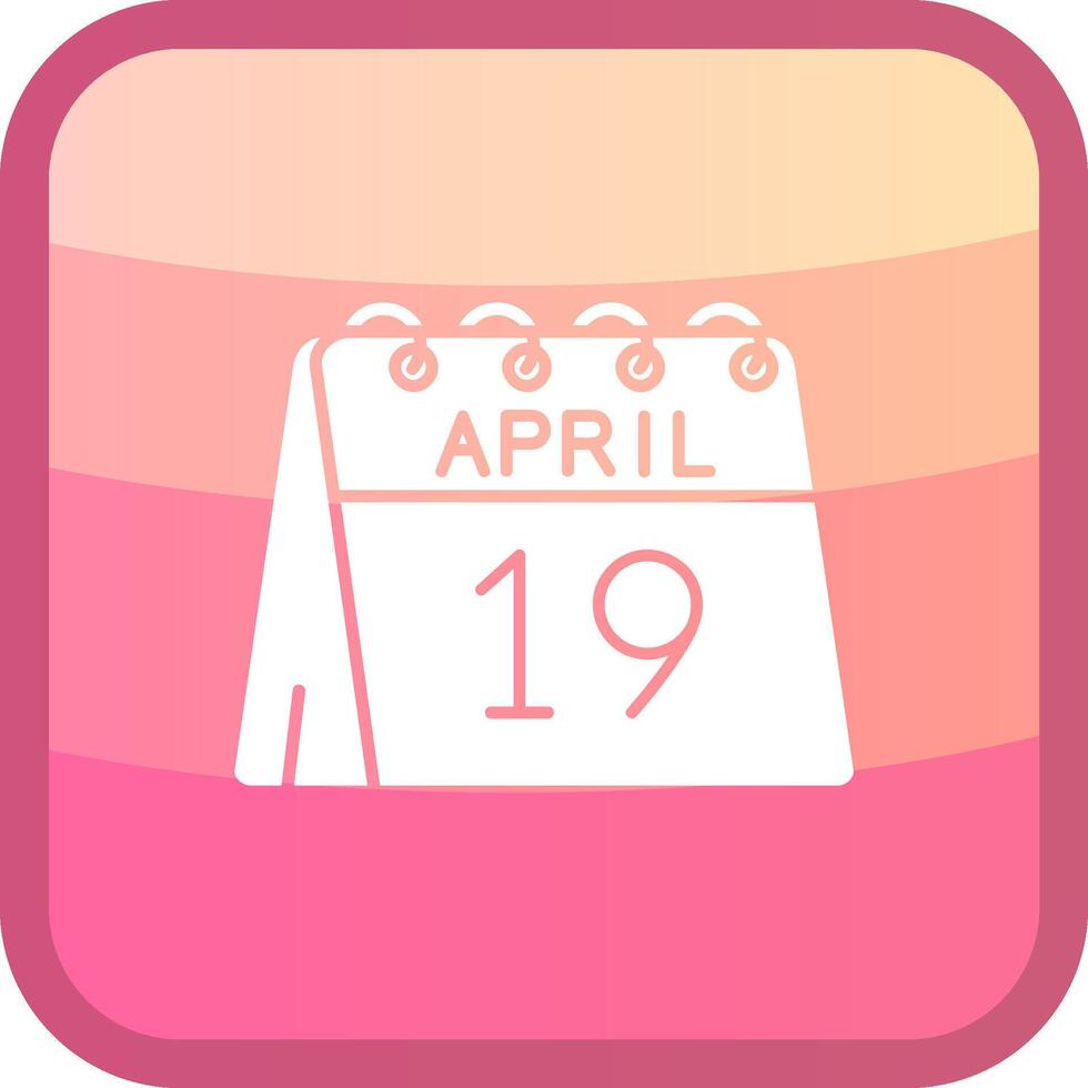19:e av april glyf squre färgad ikon vektor