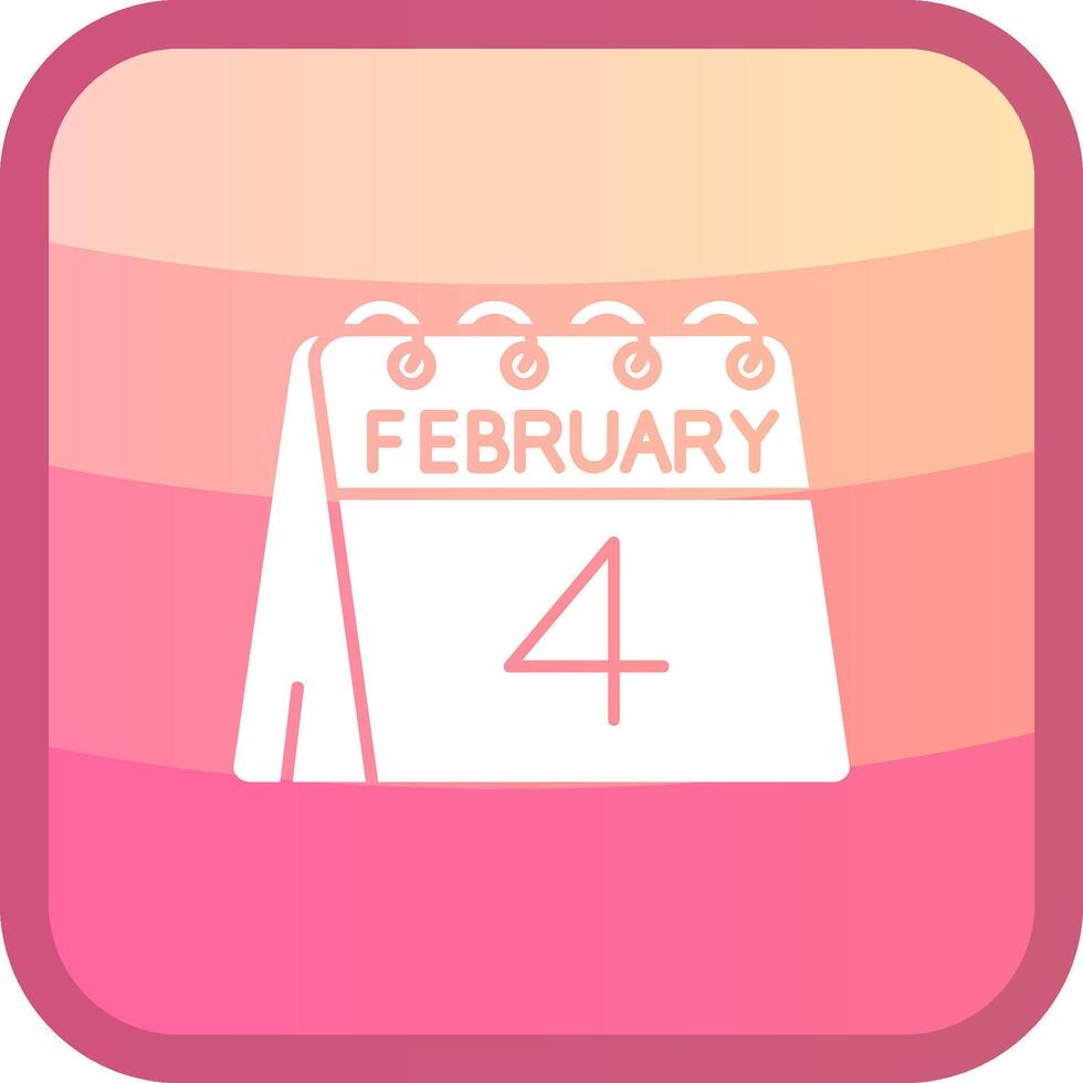 4:e av februari glyf squre färgad ikon vektor