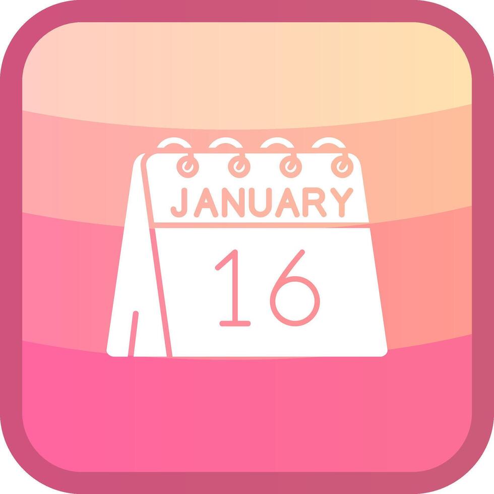 16 .. von Januar Glyphe squre farbig Symbol vektor
