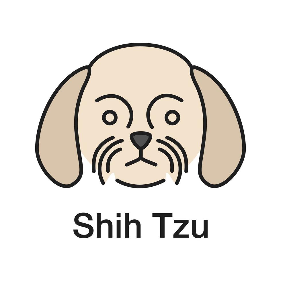 Shih Tzu Farbsymbol vektor