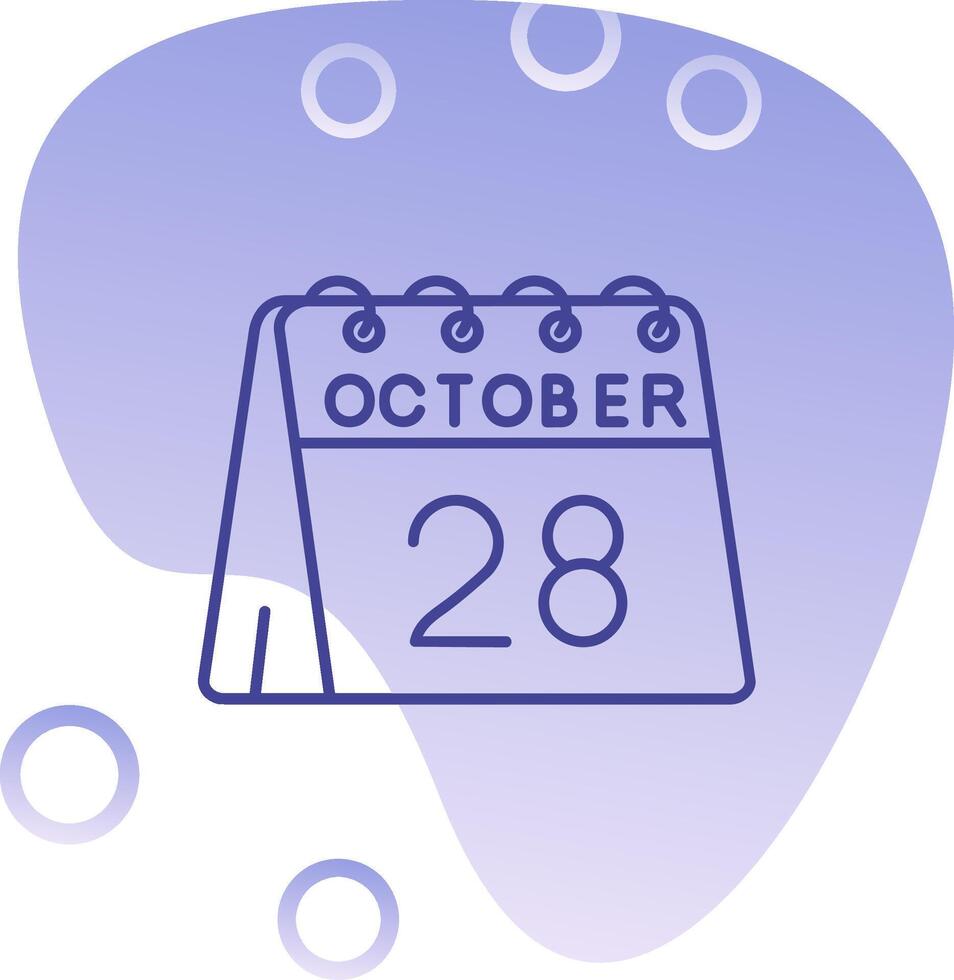 28 .. von Oktober Gradient Blase Symbol vektor