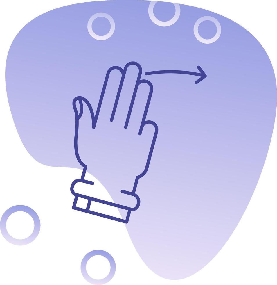 tre fingrar rätt lutning bubbla ikon vektor