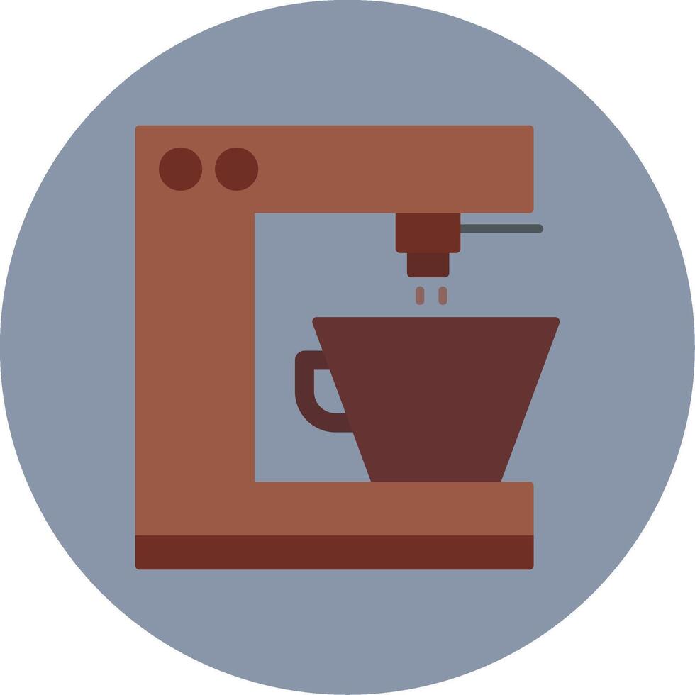 kaffe maskin platt cirkel ikon vektor