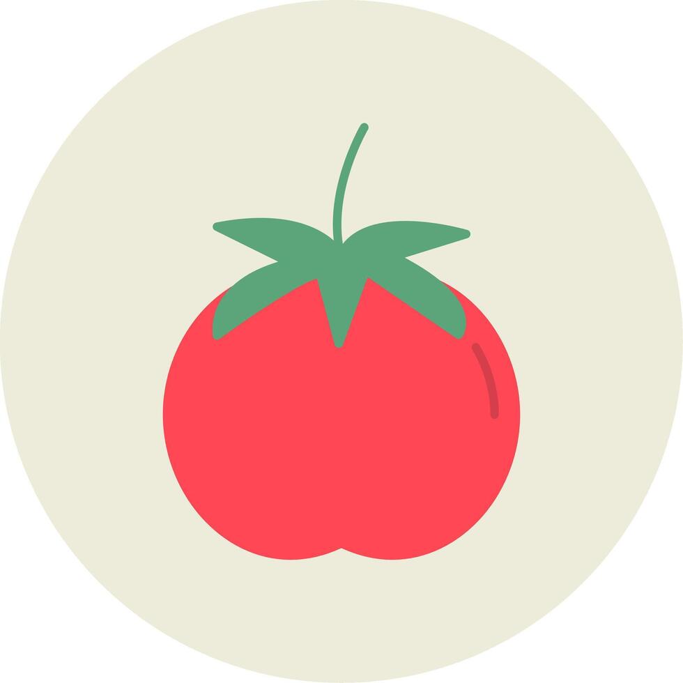 tomat platt cirkel ikon vektor