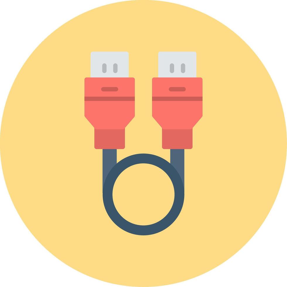 USB Kabel eben Kreis Symbol vektor